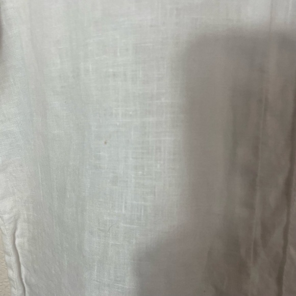 peck&peck Color Block Linen Short Sleeve Blouse size L Black White Boxy - Picture 5 of 7